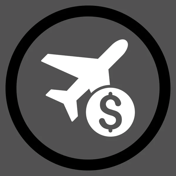 Ikona płaskie wektor zaokrąglona cena samolotu — Wektor stockowy