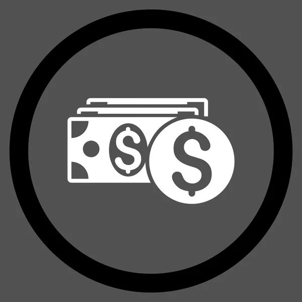 Dollar Cash plat afgeronde Vector Icon — Stockvector
