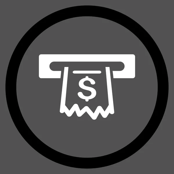 Papier ontvangst Terminal plat afgeronde Vector Icon — Stockvector