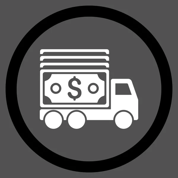 Vector redondeado plano de Cash Lorry Icono — Vector de stock