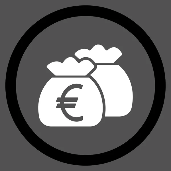 Euro geld zakken plat afgeronde Vector Icon — Stockvector