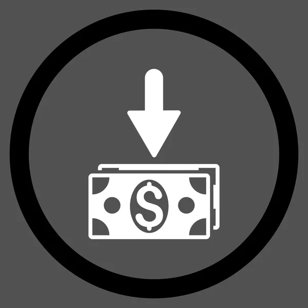 Πάρετε Δολάριο τραπεζογραμμάτια επίπεδης στρογγυλεμένες διάνυσμα εικονίδιο — Διανυσματικό Αρχείο