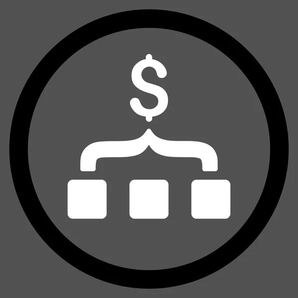 Coletar dinheiro plano arredondado vetor ícone — Vetor de Stock