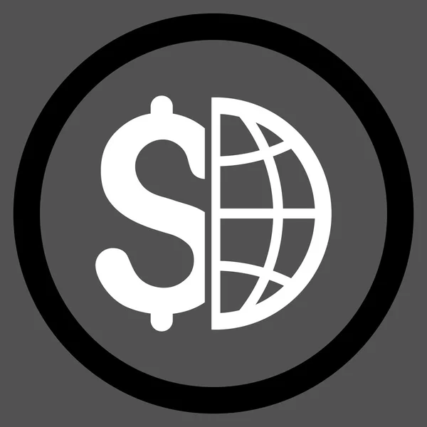 Globální obchodní plochý zaoblený vektorové ikony — Stockový vektor