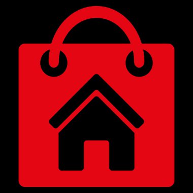 Satın ev düz vektör simgesi