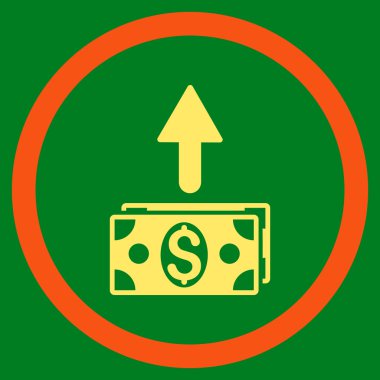 Vektör simge banknotlar düz yuvarlak göndermek