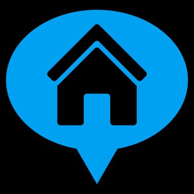 Ev bilgi balon düz vektör simgesi