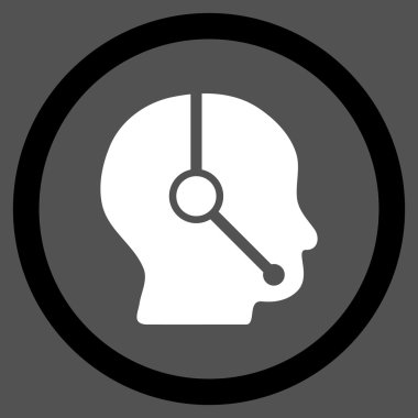 Çağrı Merkezi operatörü düz yuvarlak vektör simgesi