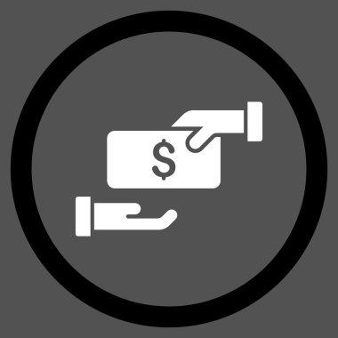 Rüşvet düz yuvarlak vektör simgesi