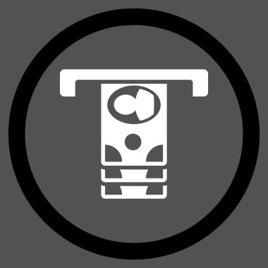 Banknot düz yuvarlak vektör simge çekilme