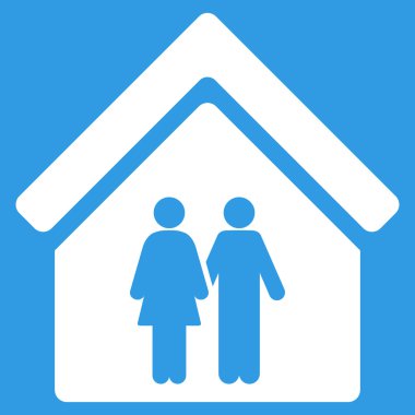 Müstakil ev düz vektör simgesi