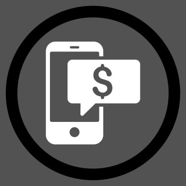 Vektör simge para telefon Sms düz yuvarlak