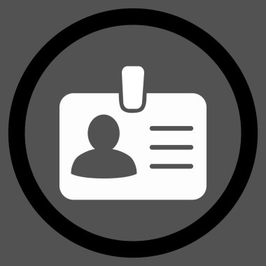 Kişi rozet düz yuvarlak vektör simgesi