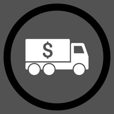 Para teslim düz yuvarlak vektör simgesi