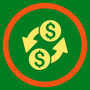 Dolar döviz düz yuvarlak vektör simgesi