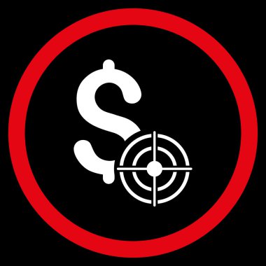 İş hedef düz yuvarlak vektör simgesi