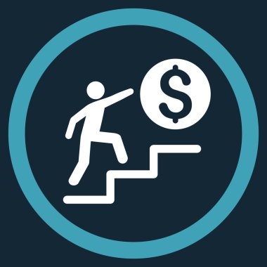 İş adımları düz yuvarlak vektör simgesi