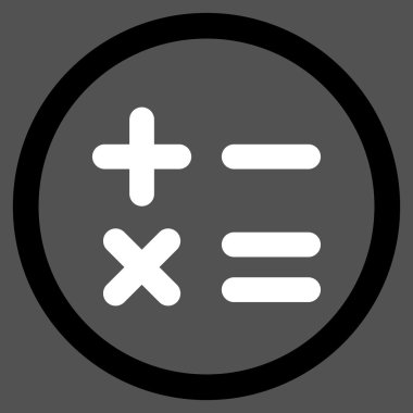 Hesap makinesi düz yuvarlak vektör simgesi