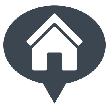 Ev bilgi balon düz vektör simgesi