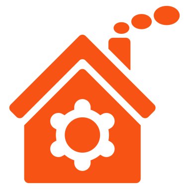 Santral binasından düz vektör simgesi