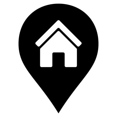 Realty harita işaretleyici düz vektör simgesi