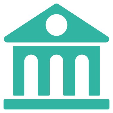 Müze binası düz vektör simgesi