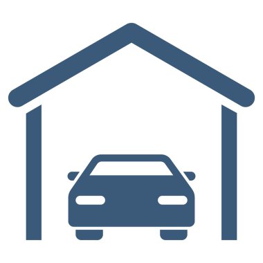 Araba garaj düz vektör simgesi