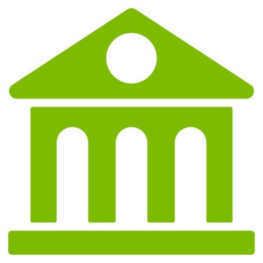 Müze binası düz vektör simgesi