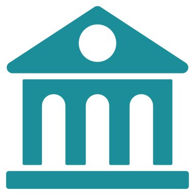 Müze binası düz vektör simgesi