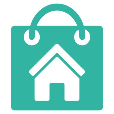 Satın ev düz vektör simgesi