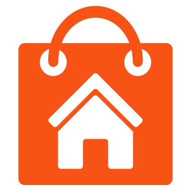 Satın ev düz vektör simgesi