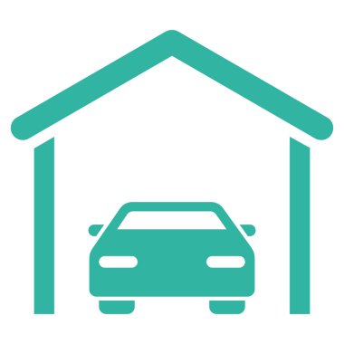 Araba garaj düz vektör simgesi