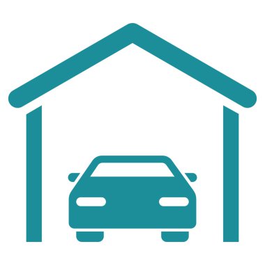 Araba garaj düz vektör simgesi