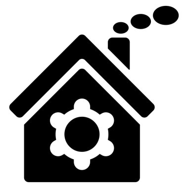 Santral binasından düz vektör simgesi