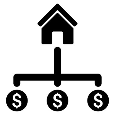 Bina ödemeler düz vektör simgesi