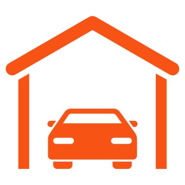 Araba garaj düz vektör simgesi