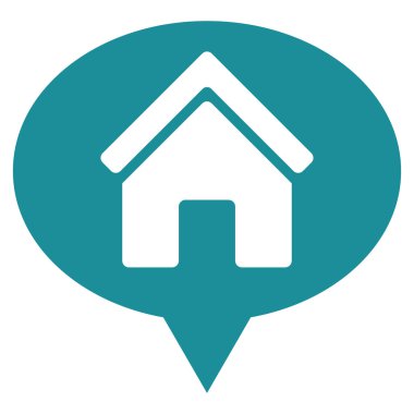 Ev bilgi balon düz vektör simgesi