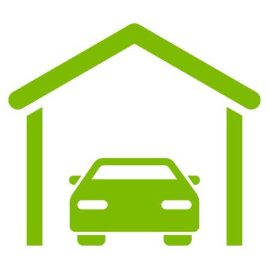 Araba garaj düz vektör simgesi