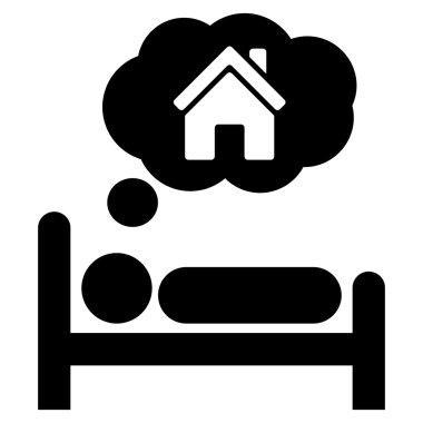 House rüyalar düz vektör simgesi