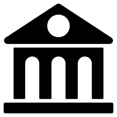 Müze binası düz vektör simgesi