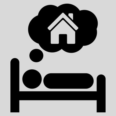 House rüyalar düz vektör simgesi