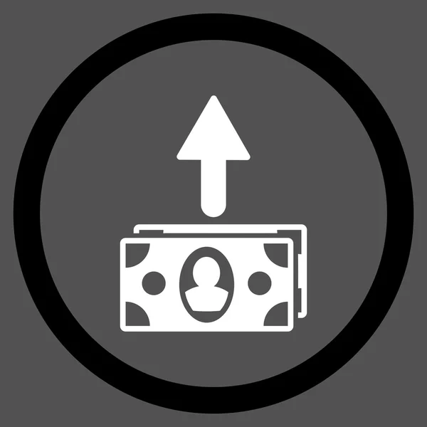 Spędzić banknotów z płaskim wektor zaokrąglona ikona — Wektor stockowy
