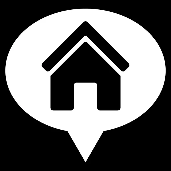 Haus Info Ballon flacher Vektor Symbol — Stockvektor
