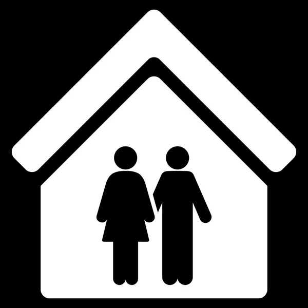 Einfamilienhaus Wohnung Vektor Symbol — Stockvektor
