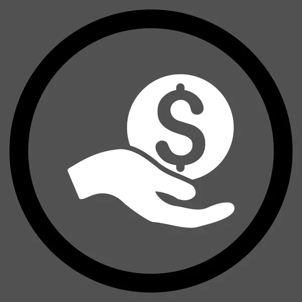 Donación de dinero plano redondeado Vector icono — Archivo Imágenes Vectoriales