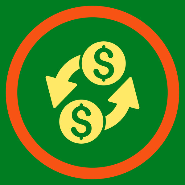 Dollar Exchange Flat Rounded Vector Icon