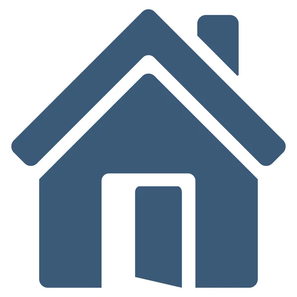 Open House Door Flat Vector Icon — Stock Vector