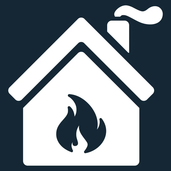 Kitchen Fire Flat Vector Icon — Stock Vector