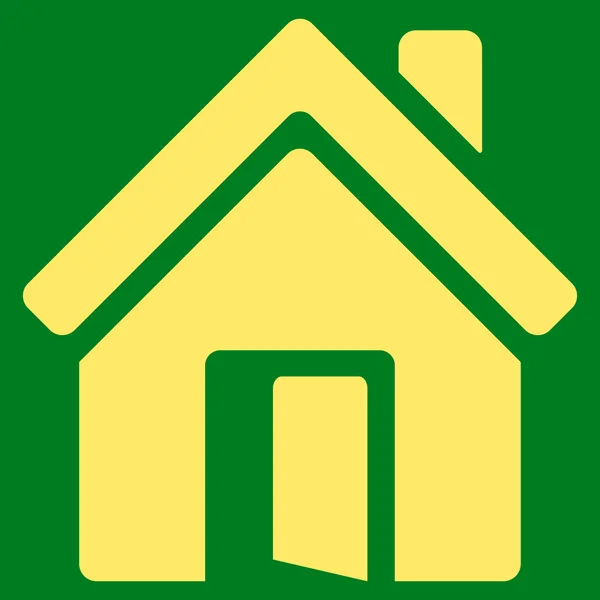 Open House Door Flat Vector Icon — Stock Vector