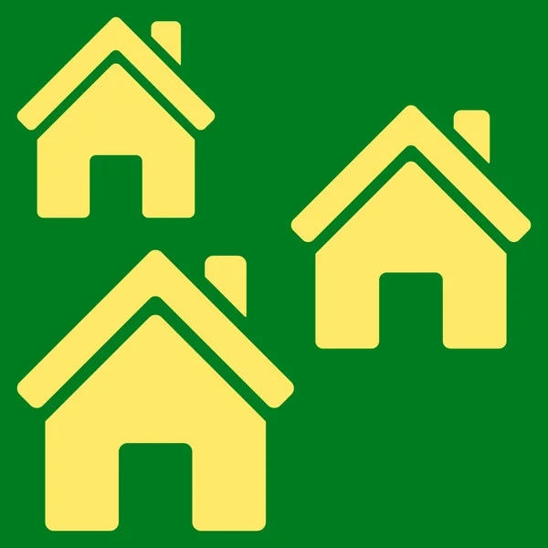 Village Buildings Flat Vector Icon — Stock Vector